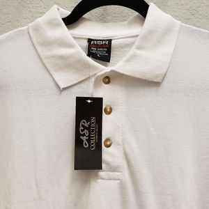 NWT ASR Collection Mens White Collared Shirt